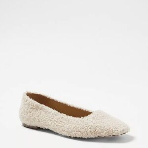 ANN TAYLOR Sherpa Teddy Bear Flats Size 10